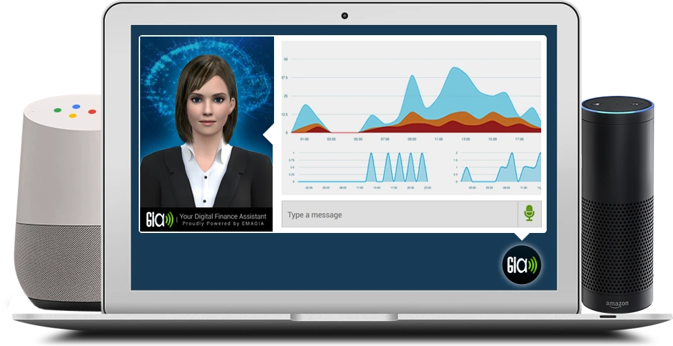 <div>AI-powered</div> <label>Gia</label> | Your Digital Finance Assistant 12 Gia is skilled artificial intelligence in operation management